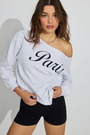 SoftTerry Off Shoulder Sweatshirt