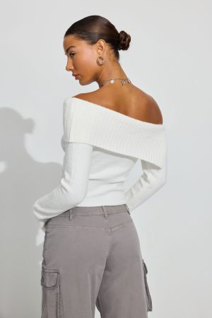 Spongy Off Shoulder Sweater