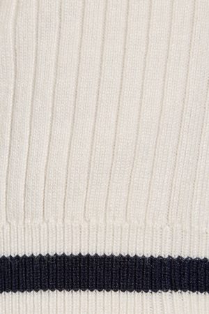 Wide Rib Short Sleeve Polo Top