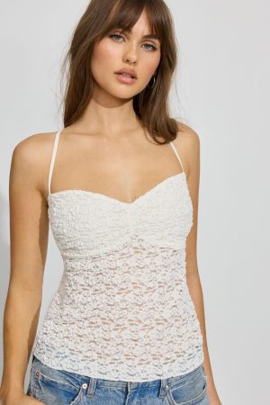 Apron Back Lace Halter Top