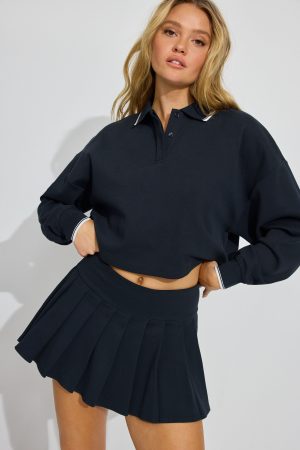 Pique Pleated Active Skort