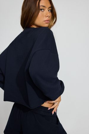 SoftTerry Chopped Crewneck Sweatshirt