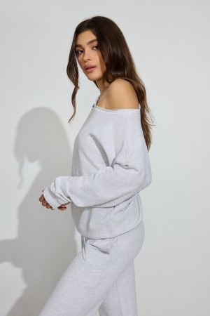 SoftTerry Off Shoulder Sweatshirt