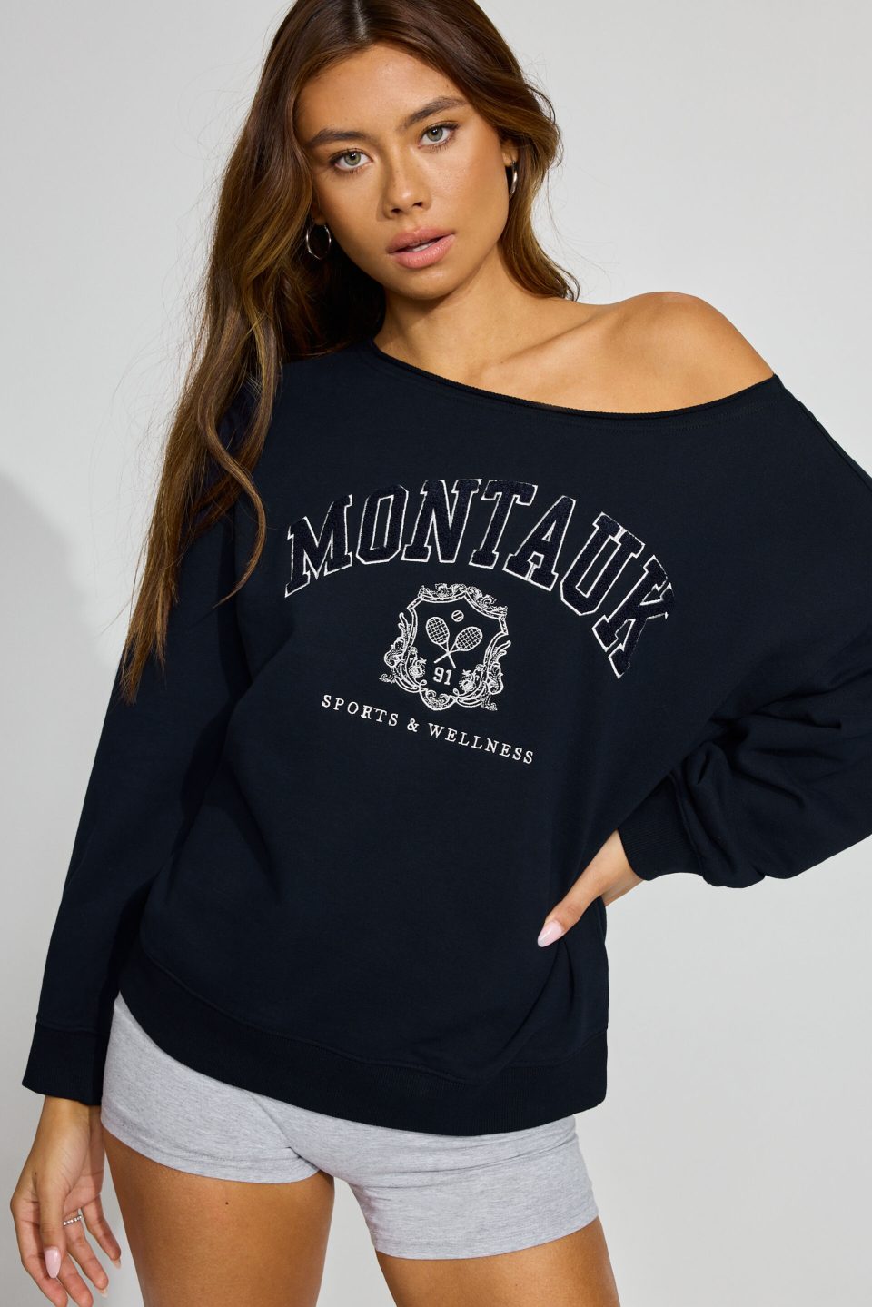 SoftTerry Off Shoulder Sweatshirt