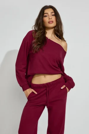 SoftTerry Off Shoulder Sweatshirt