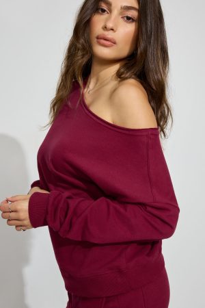 SoftTerry Off Shoulder Sweatshirt