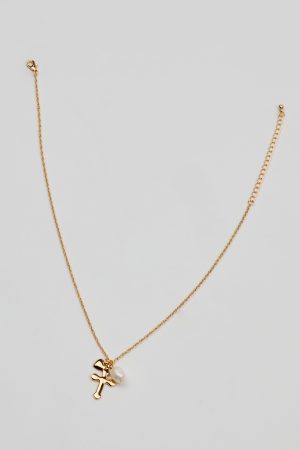 Cross, Pearl, & Heart Necklace