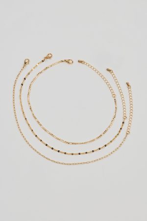 Set of 3 Delicate Anklets