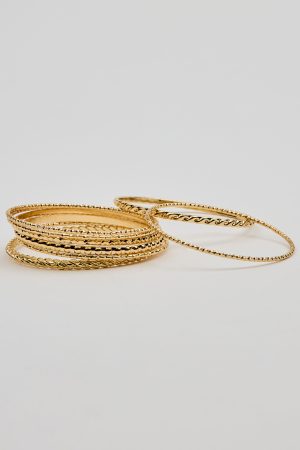Set of 11 Textured Bangles