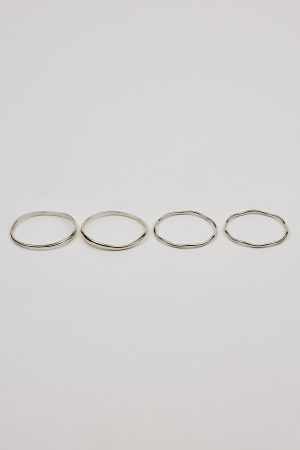 Set of 4 Wavy Bangles