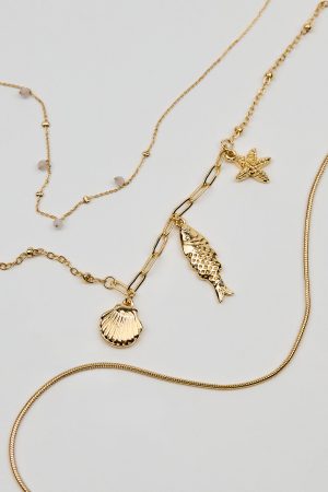 Set of 3 It’s A Catch Necklaces