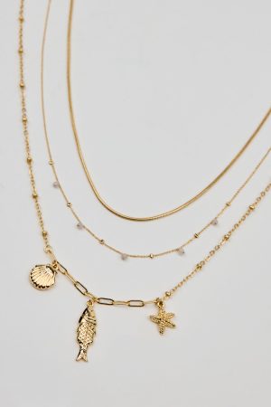 Set of 3 It’s A Catch Necklaces