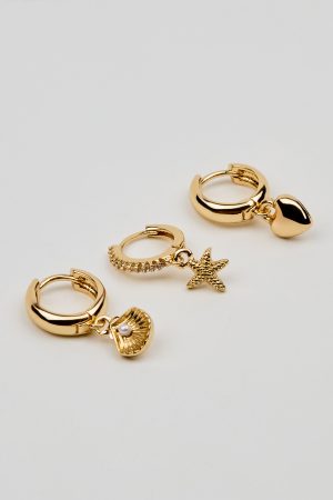 3 Pack It’s A Catch Hoop Earrings