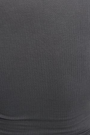 Sheer Ribbed Henley Long Sleeve Top